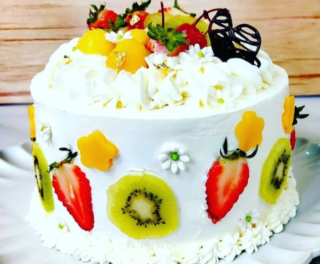 Whipped Cream Fruit Cake
